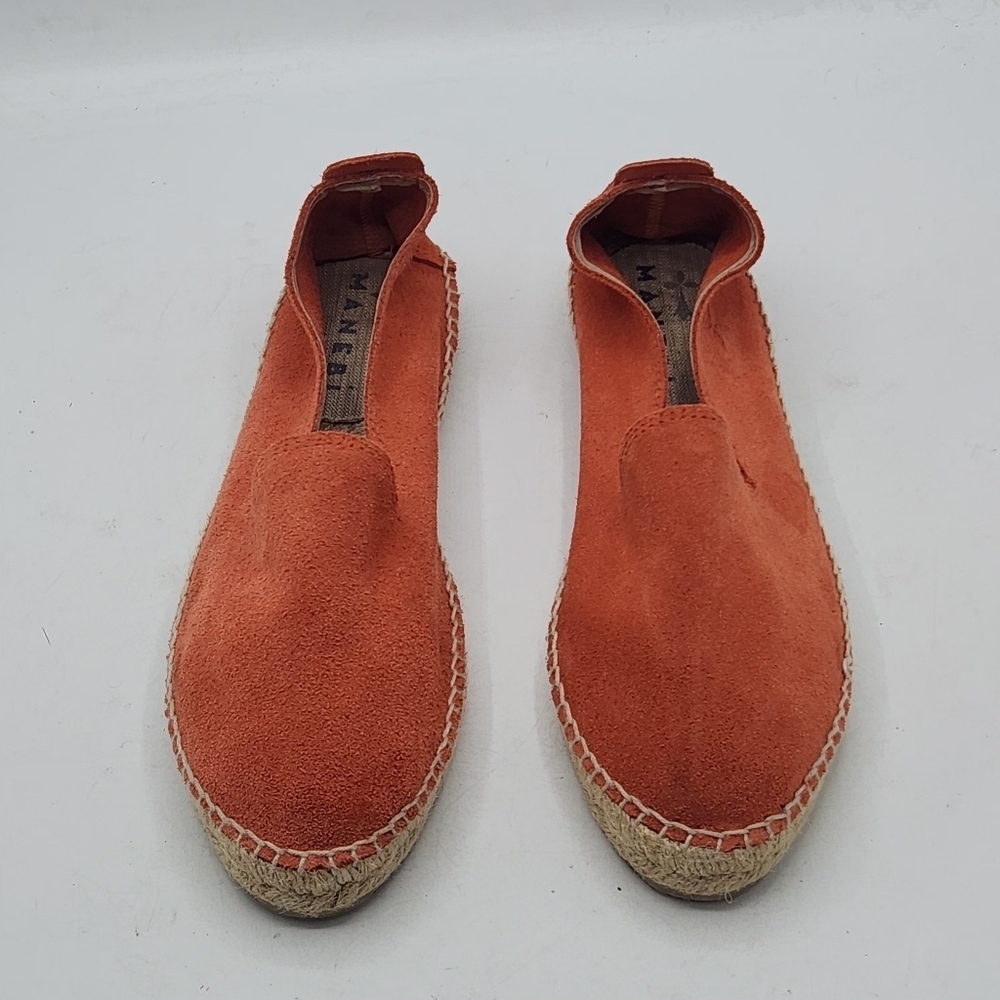 Manebí From Anthropologie Suede Espadrilles Hamptons In Orange Rust Size 39 - Picture 4 of 16